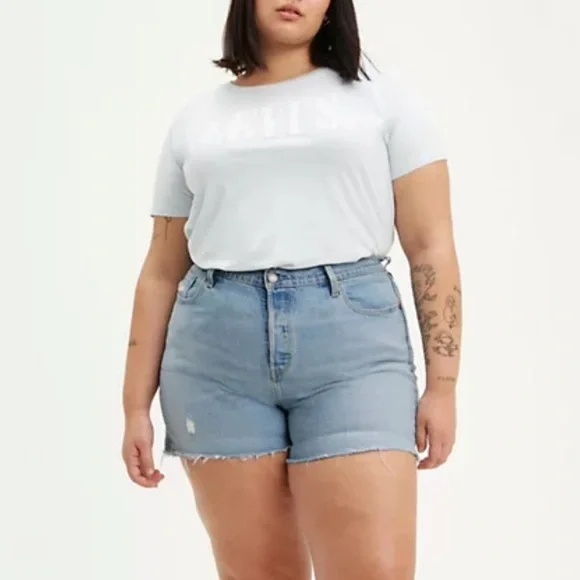 Levi's Shorts Levis Womens Shorts Plus Size Light Wash